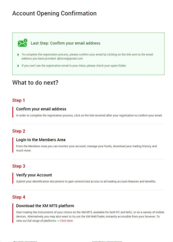 XM Signup Process 4