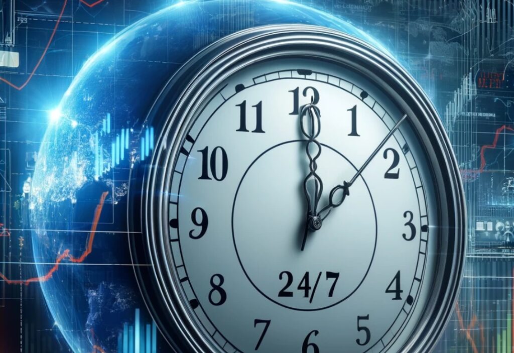 clock - features of the global foreign exchange world globe