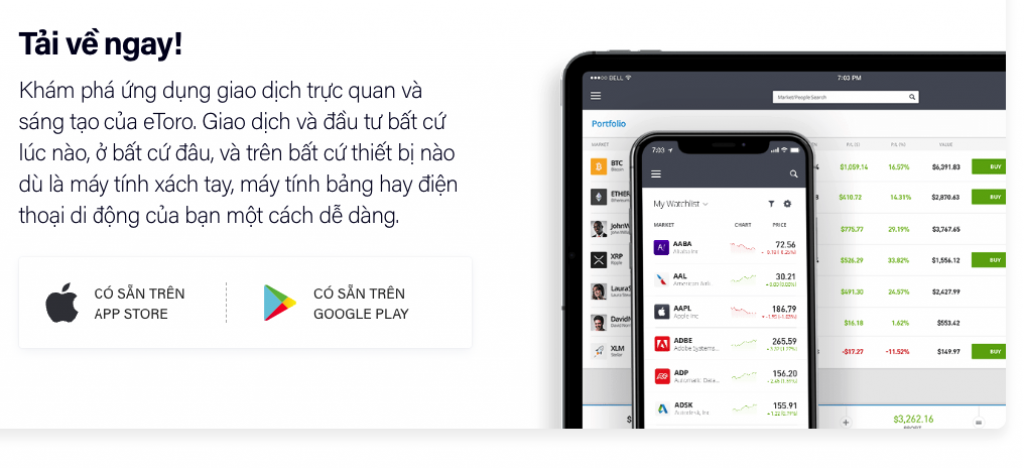 Đăng ký giao dịch cùng eToro