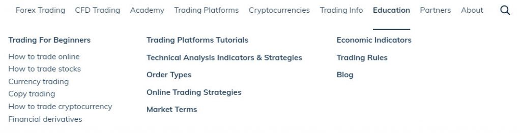 education navigation link