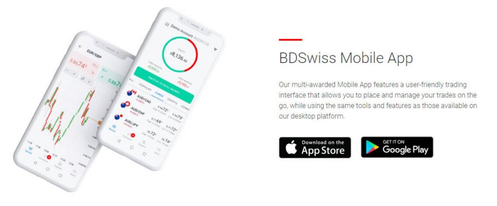 BDSwiss Mobile app image and details