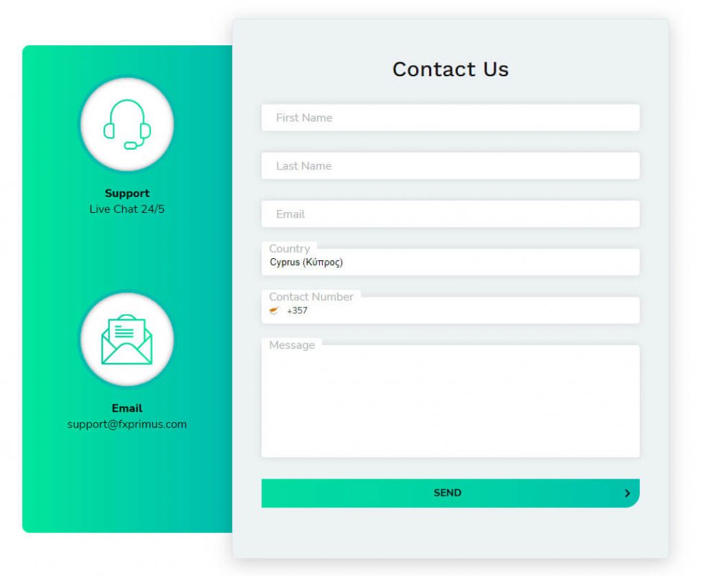 FxPrimus Contact Support