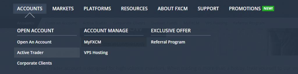 FXCM Account Types