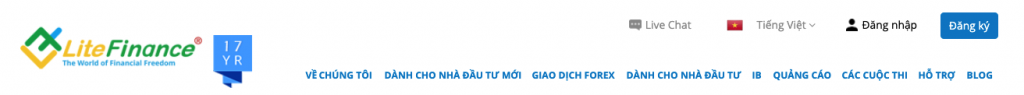 mở tài khoản tại LiteForex
