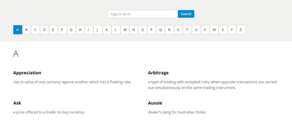 filter with alphabet