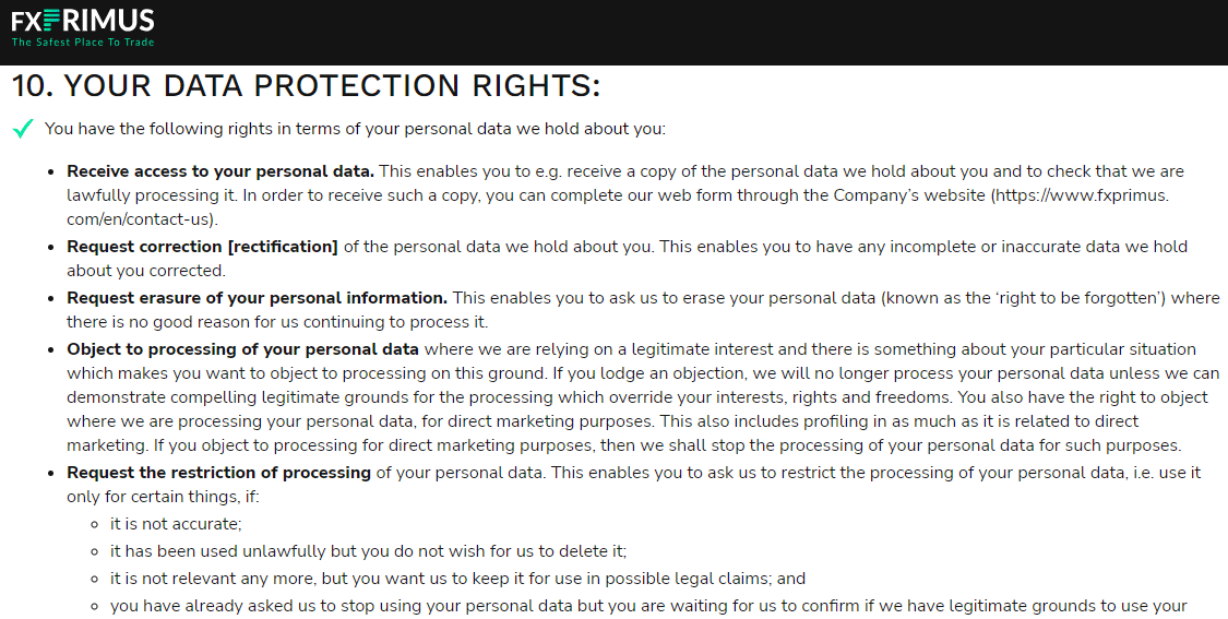 Security that FXPrimus offers retail investor accounts
