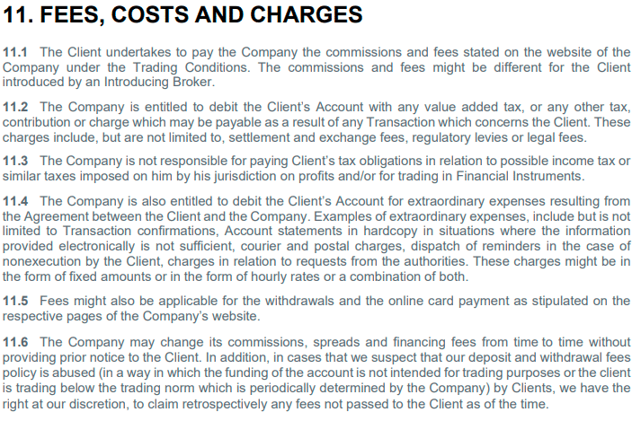 FXPrimus Trading Process Terms