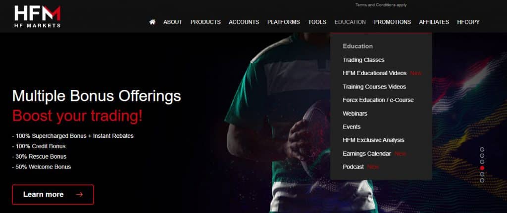 hfm new navigation link in sub header