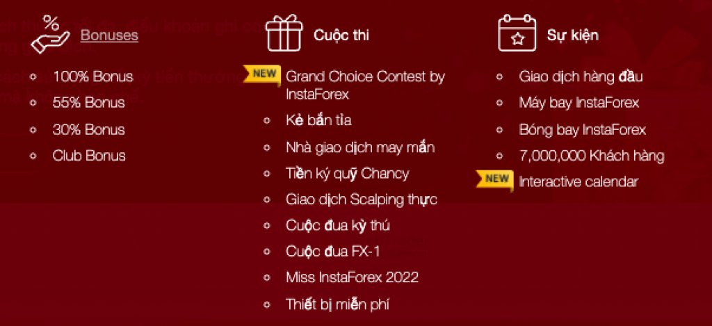 khuyến mãi giao dịch từ InstaForex