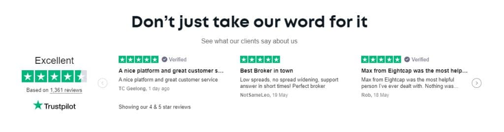 Trustpilot and Google scores