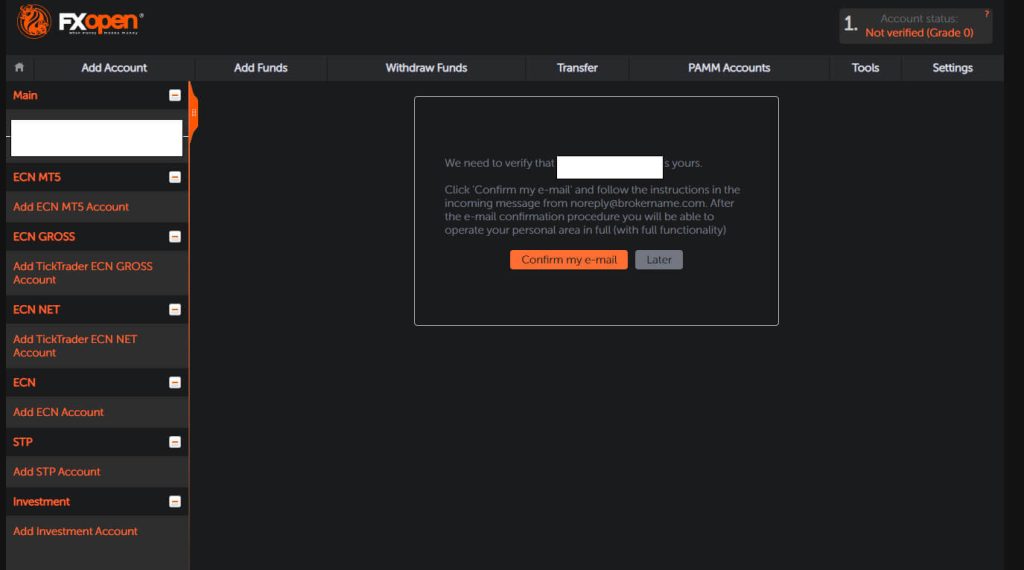 FXopn Dashboard