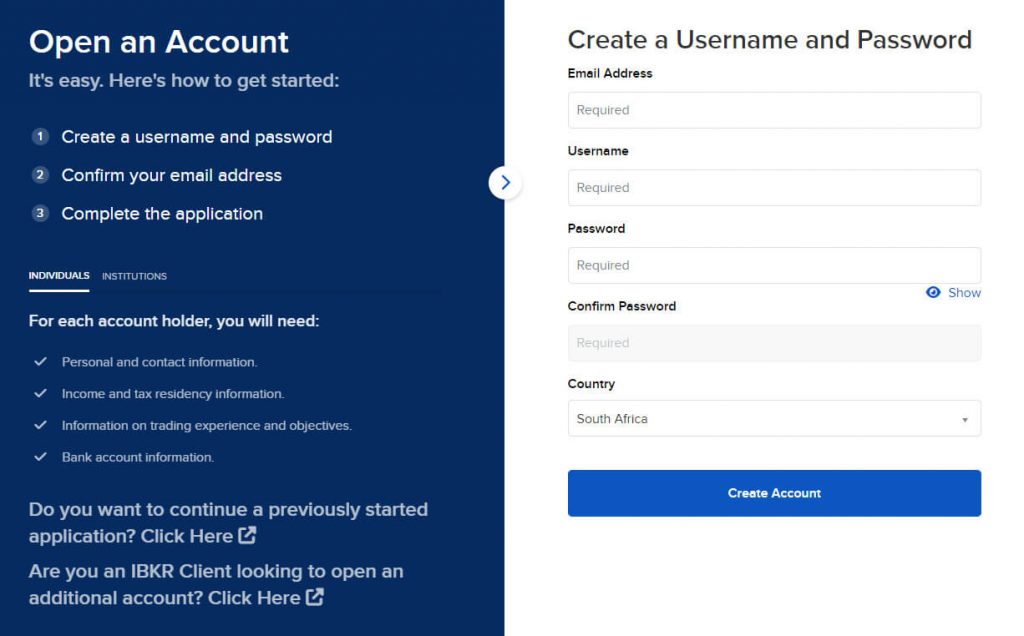 registration page with Registration form