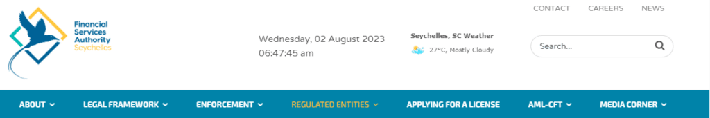 The main website page of the Financial Services Authority (FSA)