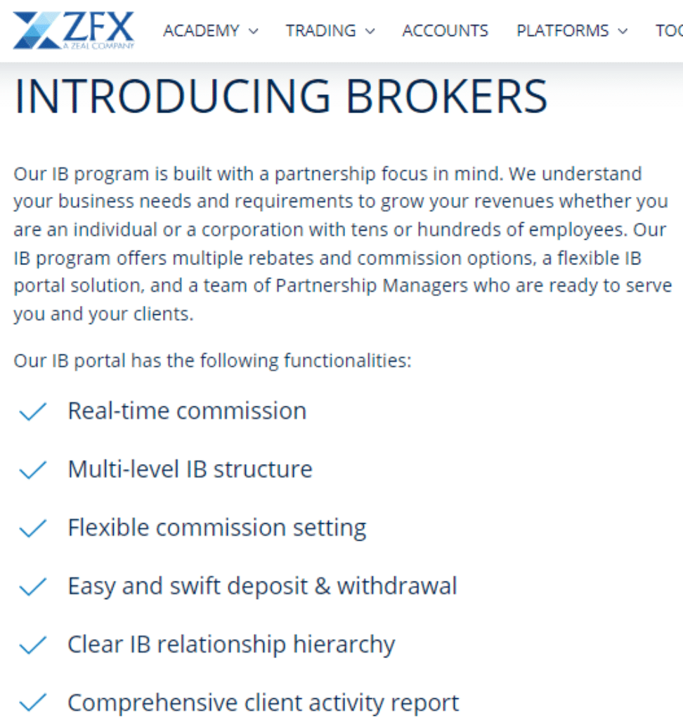 ZFX Introducing Brokers (IB)