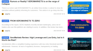 Customer reviews on Xero Market or XeroMarkets maybe closing down and not a reliable broker and not worth taking the risk on despite high leverage and low entry