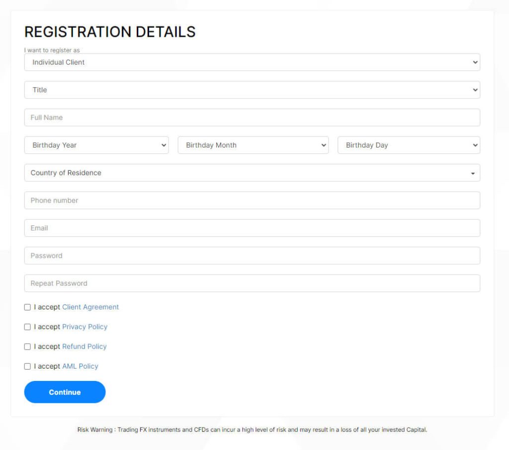 Fill the Registration Details