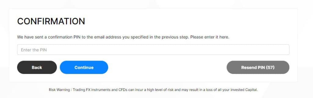 You will then be prompted with a confirmation screen