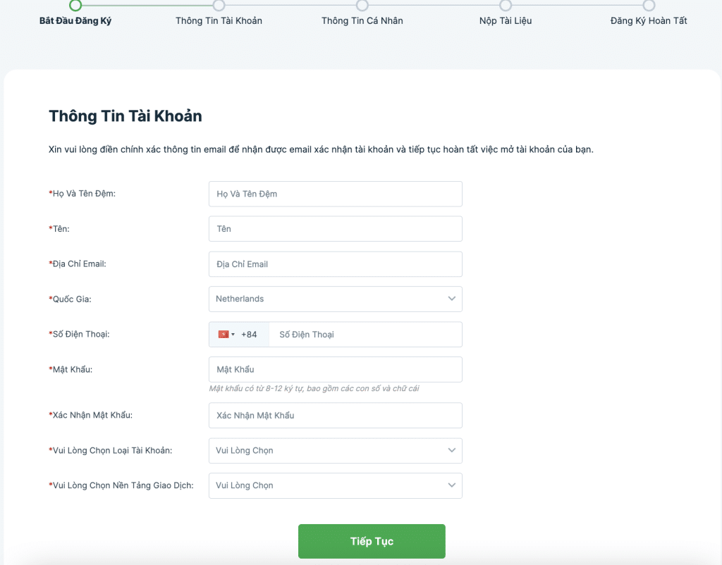 mở tài khoản tại Go Markets