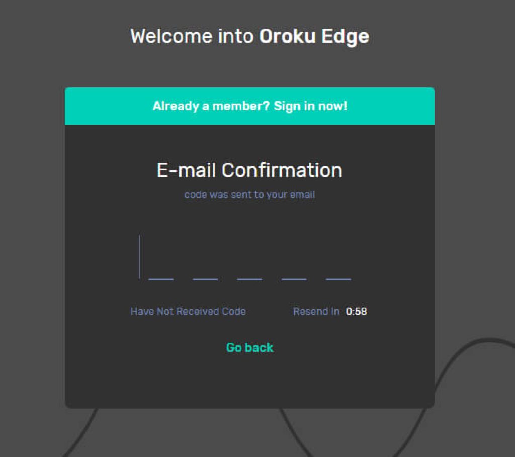 Email confirmation