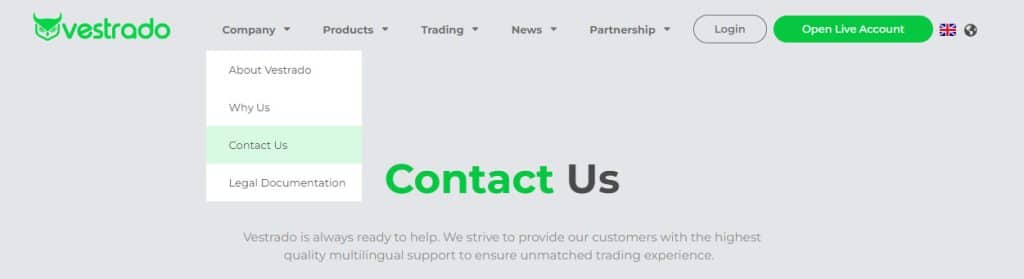 vestrado Contact Us
