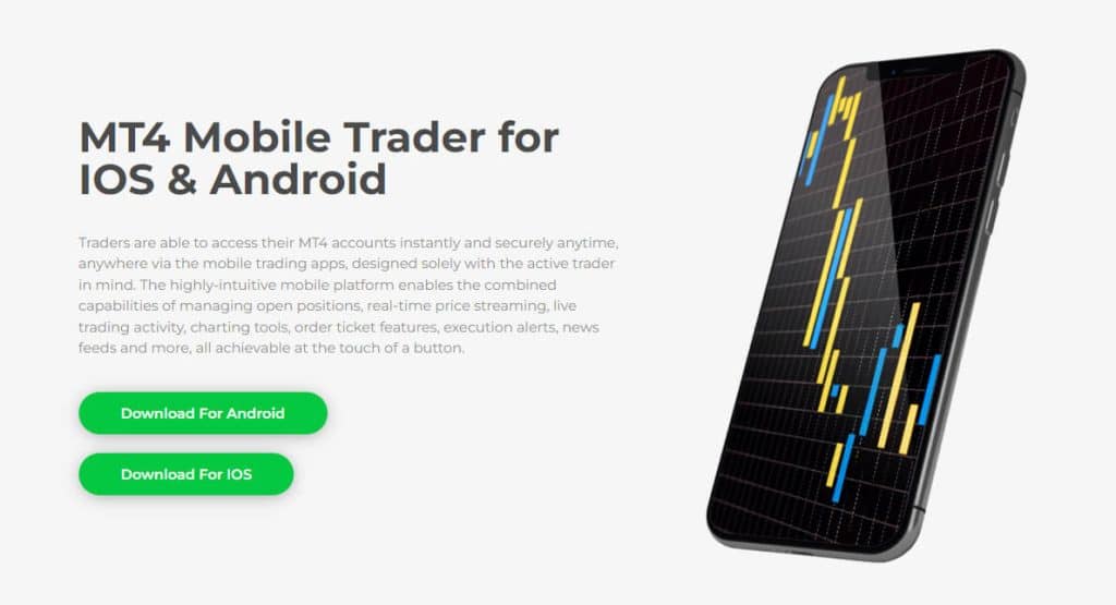 MT4 cand be used on IOS and Android
