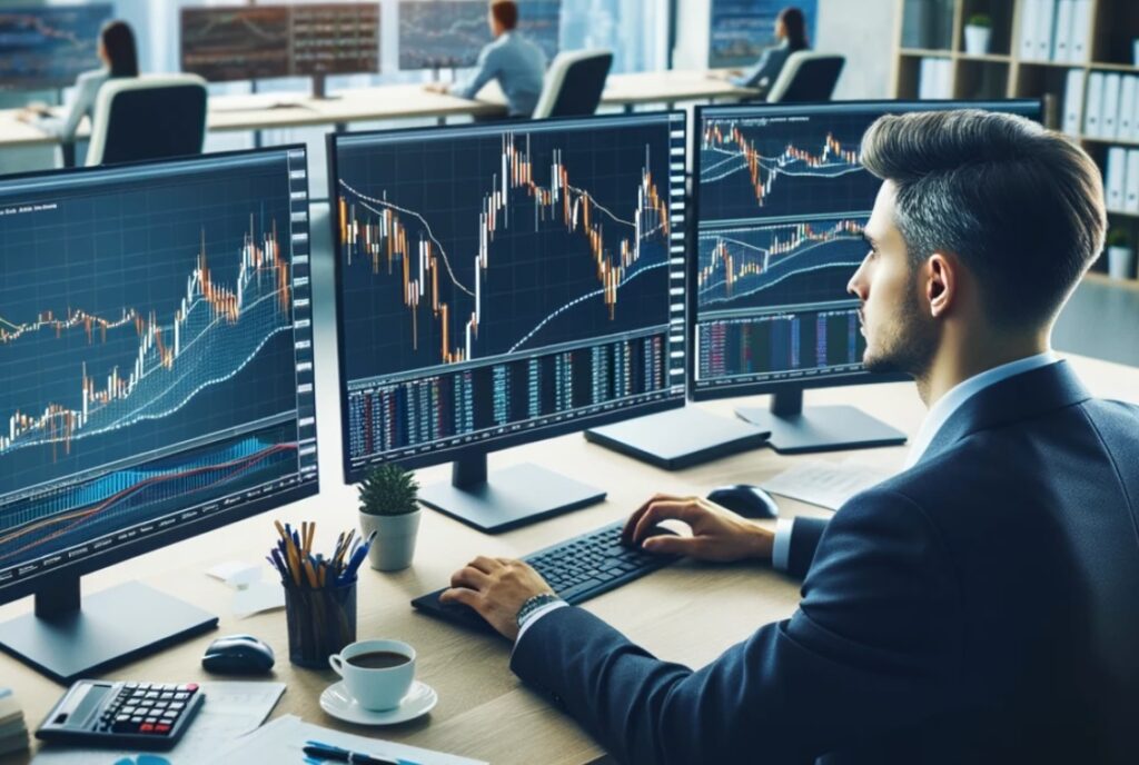 man trading with cfds