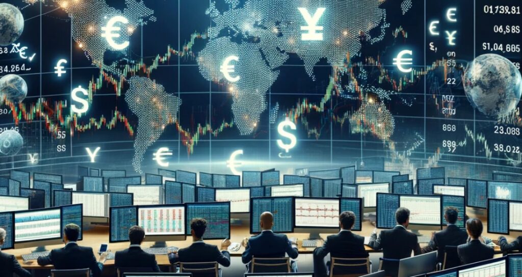 people trading forex showing the globe