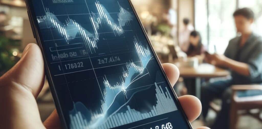 phone showing cfd trading