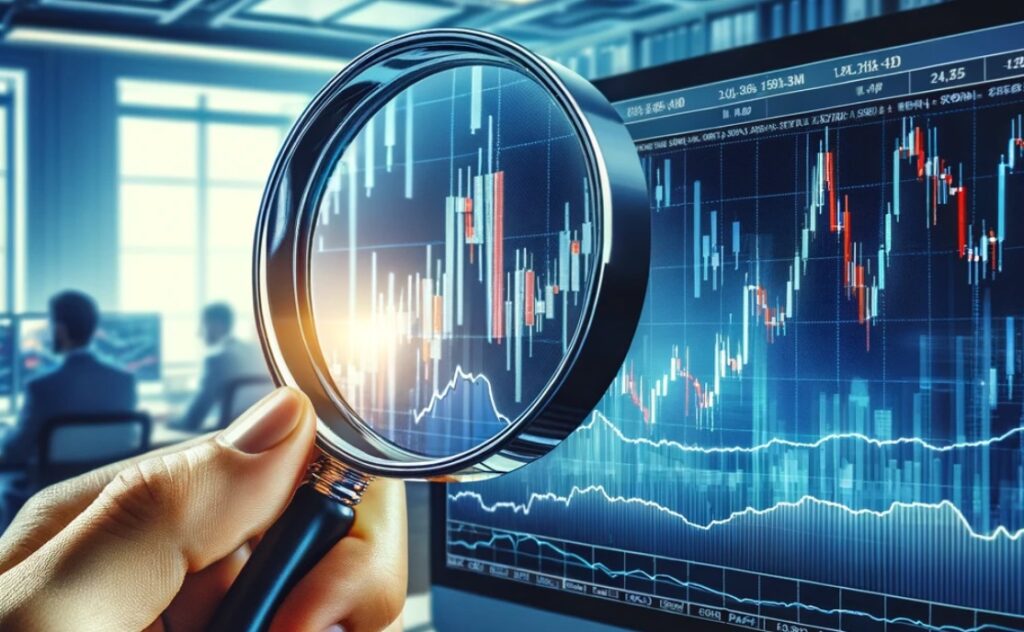 magnifying glass hovering over CFD chart