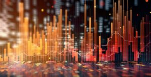 red and orange virtual forex chart