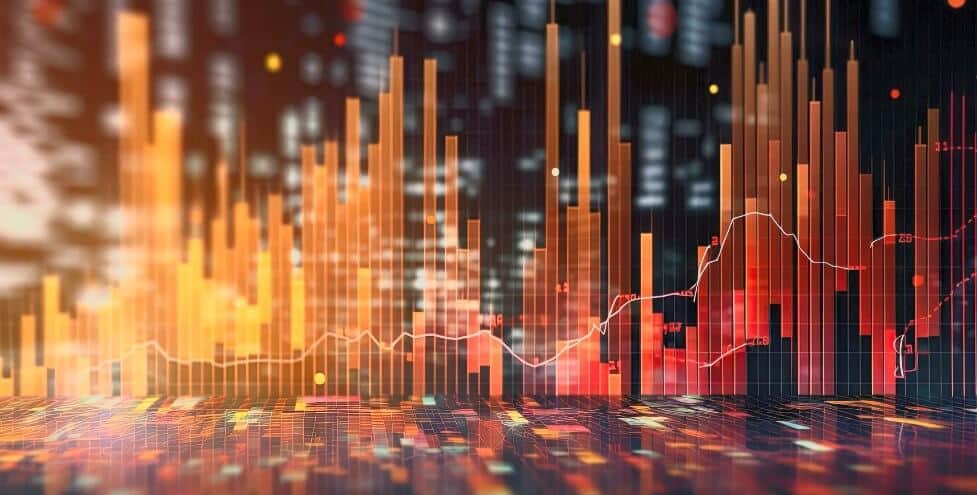 vitural foex chart with city in background
