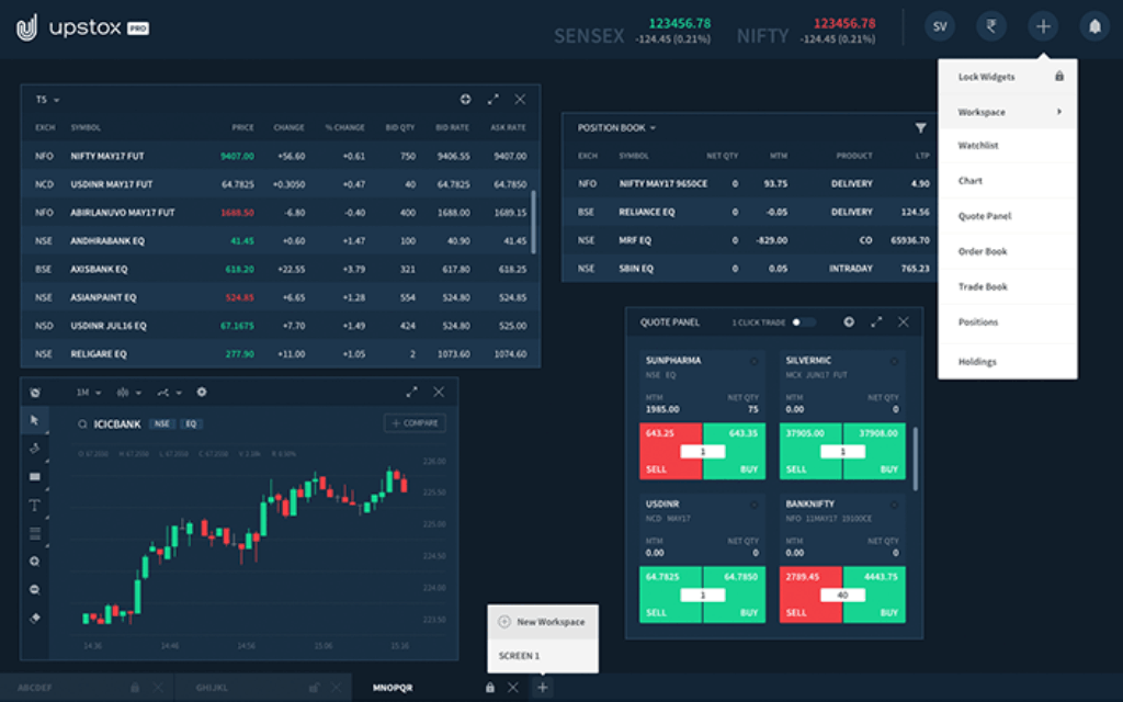 Upstox Pro Dashboard