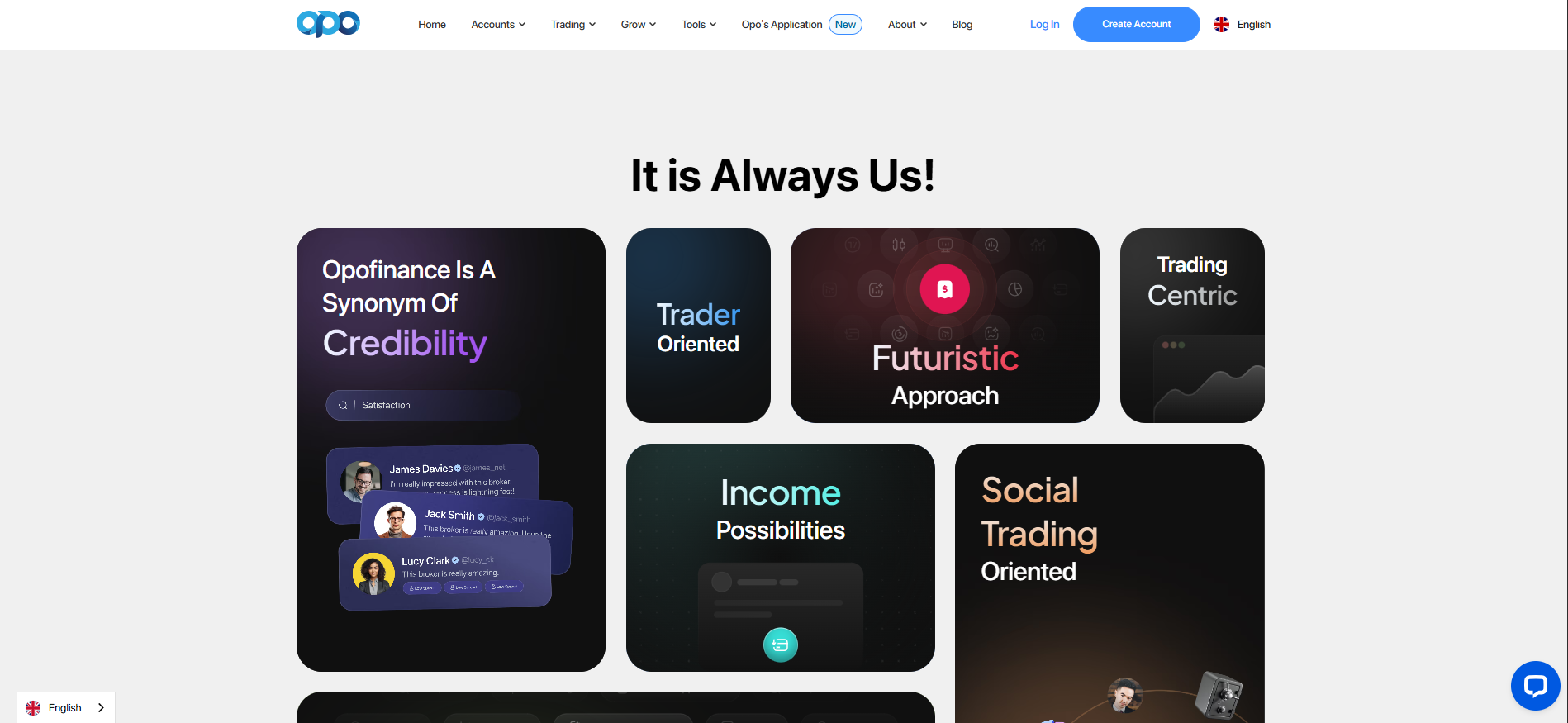 Opofinance Review: Homepage